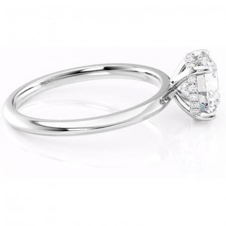 Inel de logodnă Lavender din aur Alb 14kt cu moissanite tăietură rotundă – Solitar rafinată pentru profil înalt | Personalizează și configurează gratuit online [1]