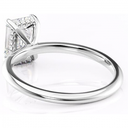 Inel de logodnă Lavender din aur Alb 18kt cu moissanite tăietură smarald – Solitar rafinată pentru profil înalt | Personalizează și configurează gratuit online [3]