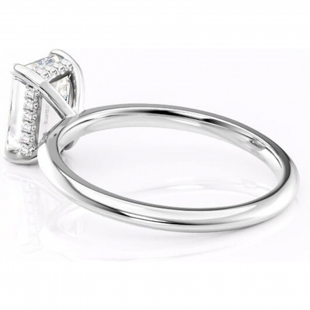 Inel de logodnă Lavender din aur Alb 18kt cu moissanite tăietură smarald – Solitar rafinată pentru profil înalt | Personalizează și configurează gratuit online [4]