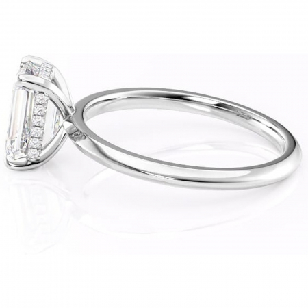 Inel de logodnă Lavender din aur Alb 18kt cu moissanite tăietură smarald – Solitar rafinată pentru profil înalt | Personalizează și configurează gratuit online [5]