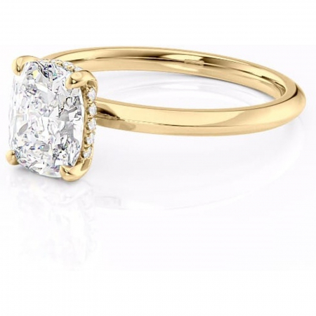 Inel de logodnă Lavender din aur Galben 14kt cu moissanite tăietură asscher – Solitar rafinată pentru profil înalt | Personalizează și configurează gratuit online [6]