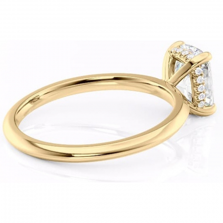 Inel de logodnă Lavender din aur Galben 14kt cu moissanite tăietură asscher – Solitar rafinată pentru profil înalt | Personalizează și configurează gratuit online [2]