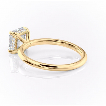 Inel de logodnă Lavender din aur Galben 18kt cu moissanite tăietură asscher – Solitar rafinată pentru profil înalt | Personalizează și configurează gratuit online [4]