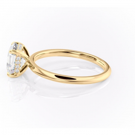 Inel de logodnă Lavender din aur Galben 18kt cu moissanite tăietură asscher – Solitar rafinată pentru profil înalt | Personalizează și configurează gratuit online [5]