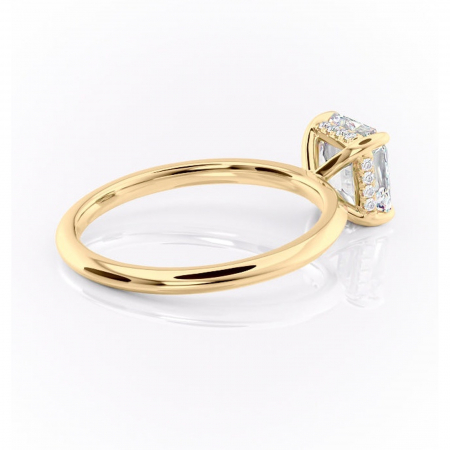 Inel de logodnă Lavender din aur Galben 18kt cu moissanite tăietură asscher – Solitar rafinată pentru profil înalt | Personalizează și configurează gratuit online [2]