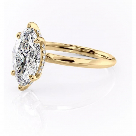 Inel de logodnă Lavender din aur Galben 14kt cu moissanite tăietură marquise – Solitar rafinată pentru profil înalt | Personalizează și configurează gratuit online [6]