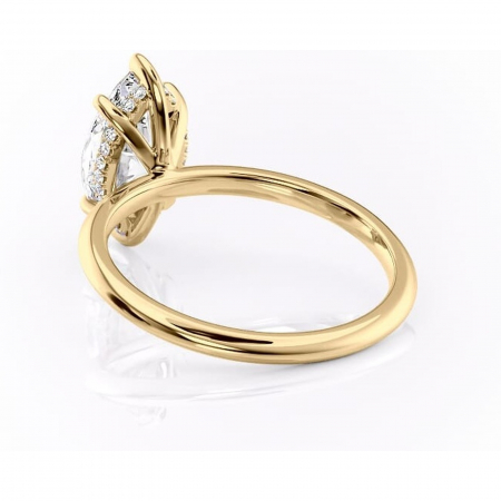 Inel de logodnă Lavender din aur Galben 14kt cu moissanite tăietură marquise – Solitar rafinată pentru profil înalt | Personalizează și configurează gratuit online [3]