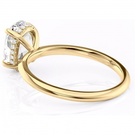 Inel de logodnă Lavender din aur Galben 14kt cu moissanite tăietură ovală – Solitar rafinată pentru profil înalt | Personalizează și configurează gratuit online [4]