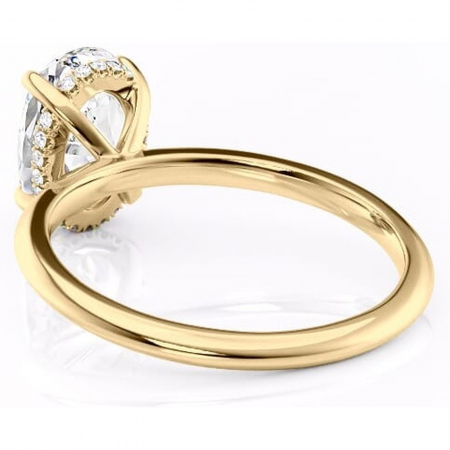 Inel de logodnă Lavender din aur Galben 14kt cu moissanite tăietură ovală – Solitar rafinată pentru profil înalt | Personalizează și configurează gratuit online [3]