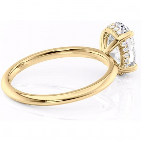 Inel de logodnă Lavender din aur Galben 14kt cu moissanite tăietură ovală – Solitar rafinată pentru profil înalt | Personalizează și configurează gratuit online [2]