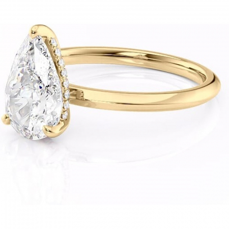 Inel de logodnă Lavender din aur Galben 18kt cu moissanite tăietură pară – Solitar rafinată pentru profil înalt | Personalizează și configurează gratuit online [6]