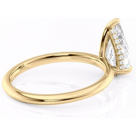 Inel de logodnă Lavender din aur Galben 18kt cu moissanite tăietură pară – Solitar rafinată pentru profil înalt | Personalizează și configurează gratuit online [2]