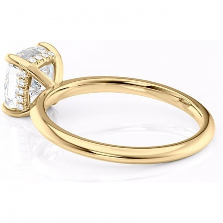 Inel de logodnă Lavender din aur Galben 14kt cu moissanite tăietură pernă – Solitar rafinată pentru profil înalt | Personalizează și configurează gratuit online [4]