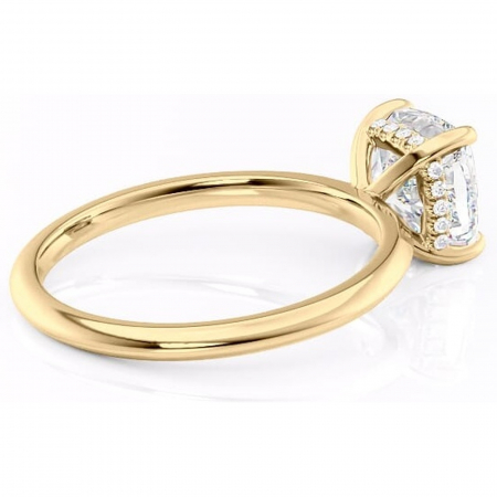 Inel de logodnă Lavender din aur Galben 14kt cu moissanite tăietură pernă – Solitar rafinată pentru profil înalt | Personalizează și configurează gratuit online [2]