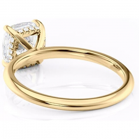 Inel de logodnă Lavender din aur Galben 14kt cu moissanite tăietură pernă – Solitar rafinată pentru profil înalt | Personalizează și configurează gratuit online [3]