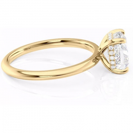 Inel de logodnă Lavender din aur Galben 14kt cu moissanite tăietură pernă – Solitar rafinată pentru profil înalt | Personalizează și configurează gratuit online [1]