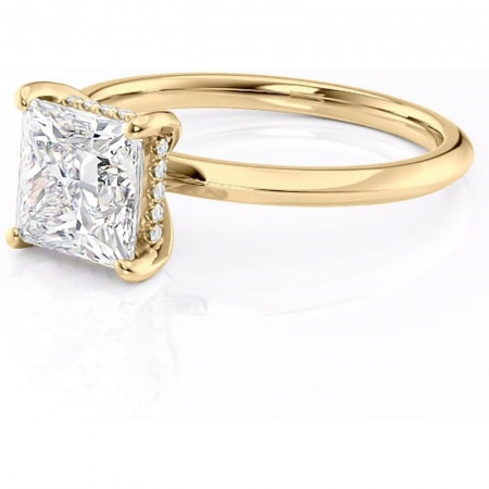 Inel de logodnă Lavender din aur Galben 18kt cu moissanite tăietură princess – Solitar rafinată pentru profil înalt | Personalizează și configurează gratuit online [6]