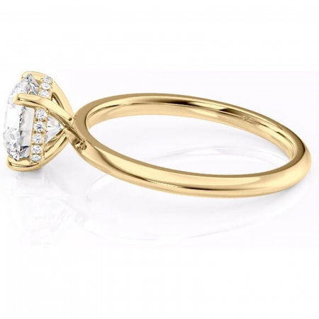 Inel de logodnă Lavender din aur Galben 14kt cu moissanite tăietură rotundă – Solitar rafinată pentru profil înalt | Personalizează și configurează gratuit online [5]