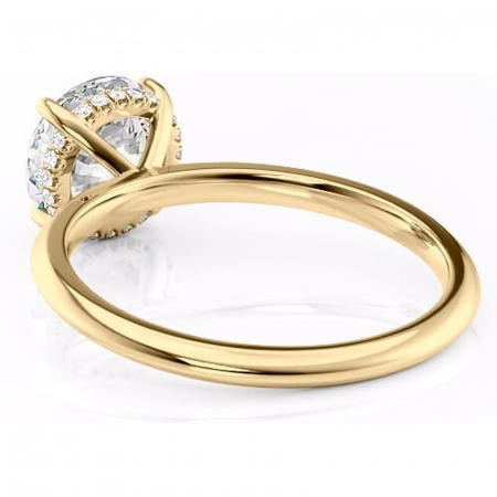 Inel de logodnă Lavender din aur Galben 14kt cu moissanite tăietură rotundă – Solitar rafinată pentru profil înalt | Personalizează și configurează gratuit online [3]