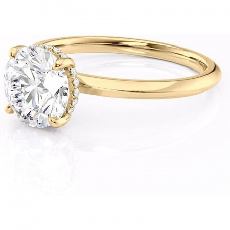 Inel de logodnă Lavender din aur Galben 14kt cu moissanite tăietură rotundă – Solitar rafinată pentru profil înalt | Personalizează și configurează gratuit online [6]