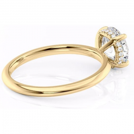 Inel de logodnă Lavender din aur Galben 14kt cu moissanite tăietură rotundă – Solitar rafinată pentru profil înalt | Personalizează și configurează gratuit online [2]