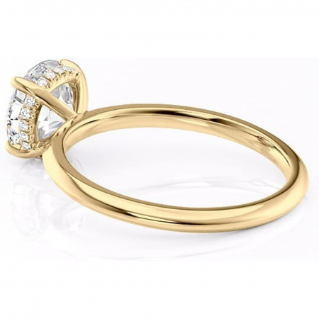 Inel de logodnă Lavender din aur Galben 14kt cu moissanite tăietură rotundă – Solitar rafinată pentru profil înalt | Personalizează și configurează gratuit online [4]