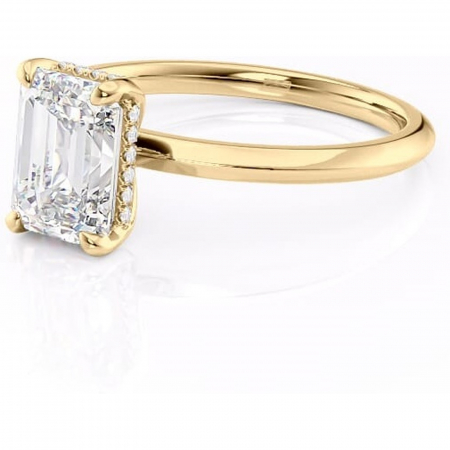 Inel de logodnă Lavender din aur Galben 14kt cu moissanite tăietură smarald – Solitar rafinată pentru profil înalt | Personalizează și configurează gratuit online [6]