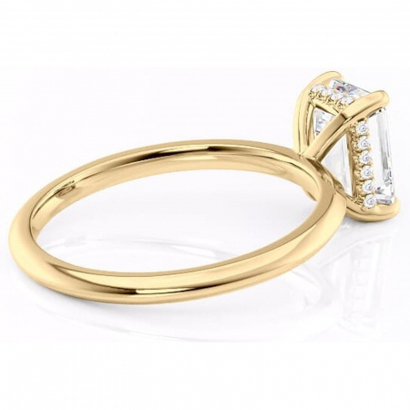 Inel de logodnă Lavender din aur Galben 14kt cu moissanite tăietură smarald – Solitar rafinată pentru profil înalt | Personalizează și configurează gratuit online [2]