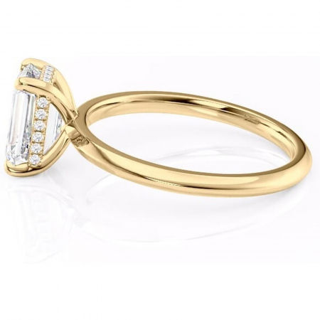 Inel de logodnă Lavender din aur Galben 14kt cu moissanite tăietură smarald – Solitar rafinată pentru profil înalt | Personalizează și configurează gratuit online [5]