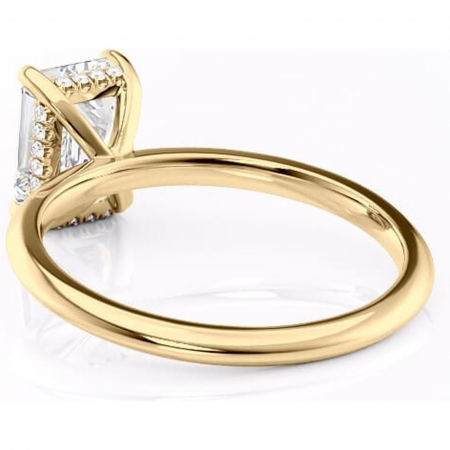 Inel de logodnă Lavender din aur Galben 14kt cu moissanite tăietură smarald – Solitar rafinată pentru profil înalt | Personalizează și configurează gratuit online [3]