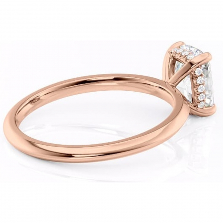 Inel de logodnă Lavender din aur Rose 14kt cu moissanite tăietură asscher – Solitar rafinată pentru profil înalt | Personalizează și configurează gratuit online [2]