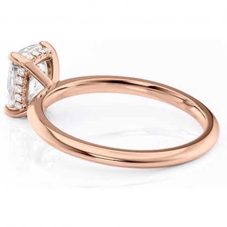 Inel de logodnă Lavender din aur Rose 14kt cu moissanite tăietură asscher – Solitar rafinată pentru profil înalt | Personalizează și configurează gratuit online [4]