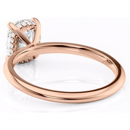 Inel de logodnă Lavender din aur Rose 14kt cu moissanite tăietură asscher – Solitar rafinată pentru profil înalt | Personalizează și configurează gratuit online [3]