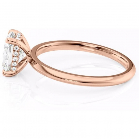 Inel de logodnă Lavender din aur Rose 14kt cu moissanite tăietură asscher – Solitar rafinată pentru profil înalt | Personalizează și configurează gratuit online [5]