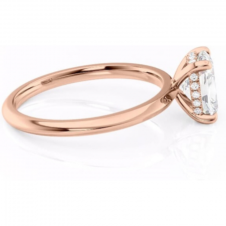 Inel de logodnă Lavender din aur Rose 14kt cu moissanite tăietură asscher – Solitar rafinată pentru profil înalt | Personalizează și configurează gratuit online [1]