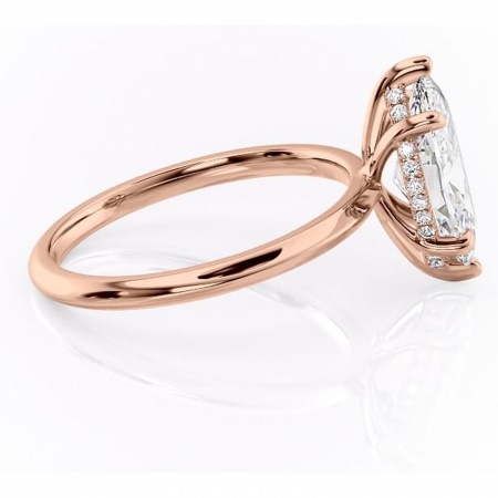 Inel de logodnă Lavender din aur Rose 14kt cu moissanite tăietură marquise – Solitar rafinată pentru profil înalt | Personalizează și configurează gratuit online [1]