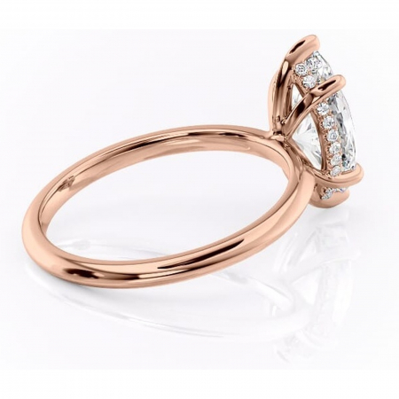 Inel de logodnă Lavender din aur Rose 14kt cu moissanite tăietură marquise – Solitar rafinată pentru profil înalt | Personalizează și configurează gratuit online [2]