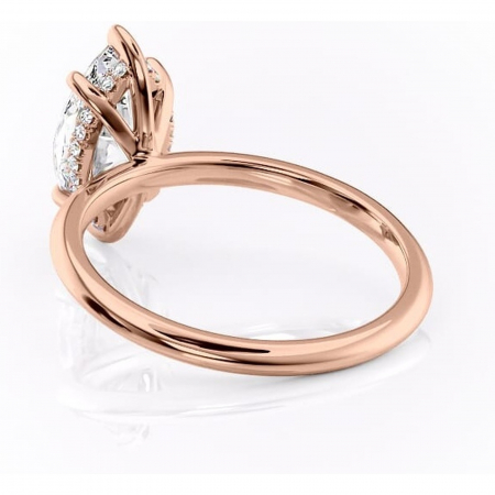 Inel de logodnă Lavender din aur Rose 14kt cu moissanite tăietură marquise – Solitar rafinată pentru profil înalt | Personalizează și configurează gratuit online [3]