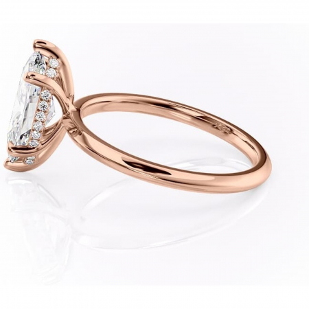 Inel de logodnă Lavender din aur Rose 14kt cu moissanite tăietură marquise – Solitar rafinată pentru profil înalt | Personalizează și configurează gratuit online [5]