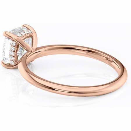Inel de logodnă Lavender din aur Rose 18kt cu moissanite tăietură pernă – Solitar rafinată pentru profil înalt | Personalizează și configurează gratuit online [4]