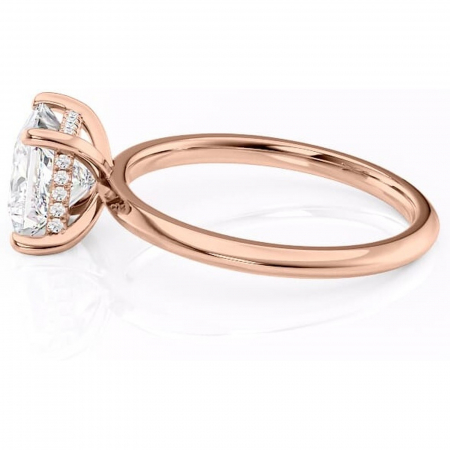 Inel de logodnă Lavender din aur Rose 14kt cu moissanite tăietură princess – Solitar rafinată pentru profil înalt | Personalizează și configurează gratuit online [5]