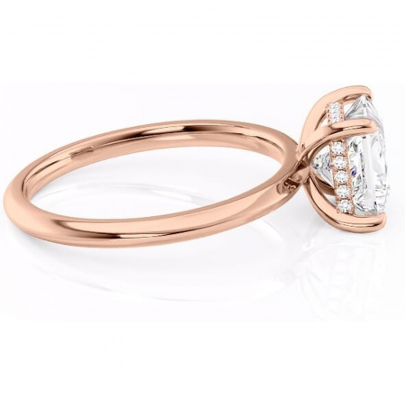 Inel de logodnă Lavender din aur Rose 14kt cu moissanite tăietură princess – Solitar rafinată pentru profil înalt | Personalizează și configurează gratuit online [1]
