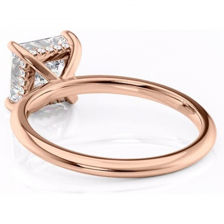 Inel de logodnă Lavender din aur Rose 14kt cu moissanite tăietură princess – Solitar rafinată pentru profil înalt | Personalizează și configurează gratuit online [3]