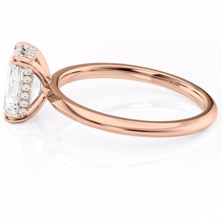 Inel de logodnă Lavender din aur Rose 14kt cu moissanite tăietură radiantă – Solitar rafinată pentru profil înalt | Personalizează și configurează gratuit online [5]