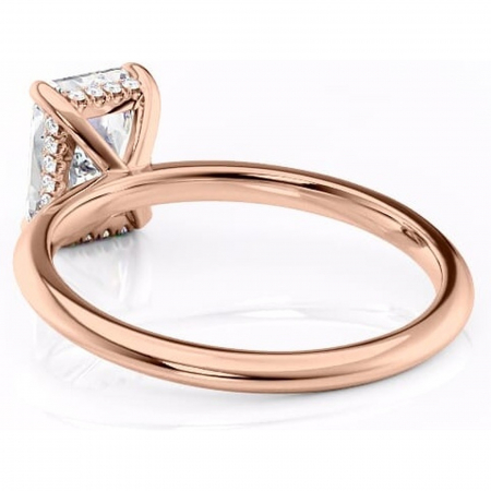 Inel de logodnă Lavender din aur Rose 14kt cu moissanite tăietură radiantă – Solitar rafinată pentru profil înalt | Personalizează și configurează gratuit online [3]