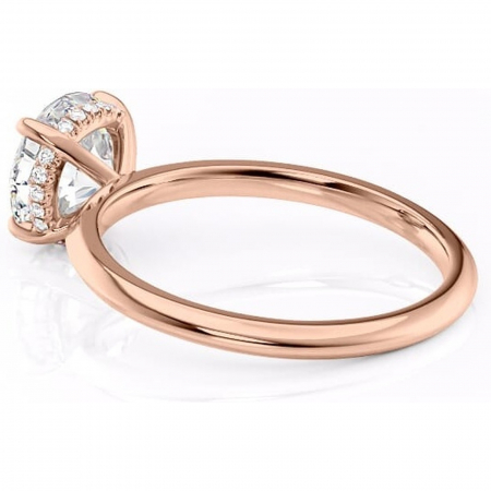 Inel de logodnă Lavender din aur Rose 14kt cu moissanite tăietură rotundă – Solitar rafinată pentru profil înalt | Personalizează și configurează gratuit online [4]