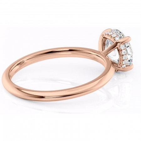 Inel de logodnă Lavender din aur Rose 14kt cu moissanite tăietură rotundă – Solitar rafinată pentru profil înalt | Personalizează și configurează gratuit online [2]