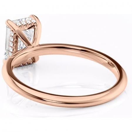 Inel de logodnă Lavender din aur Rose 18kt cu moissanite tăietură smarald – Solitar rafinată pentru profil înalt | Personalizează și configurează gratuit online [3]