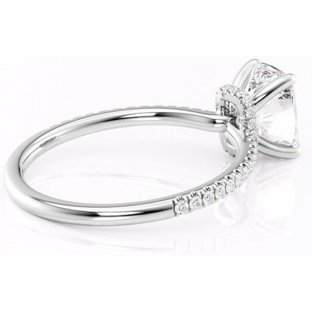 Inel de logodnă Lavinia din aur Alb 14kt cu moissanite tăietură asscher – Montură pavé rafinată pentru profil înalt | Personalizează și configurează gratuit online [2]