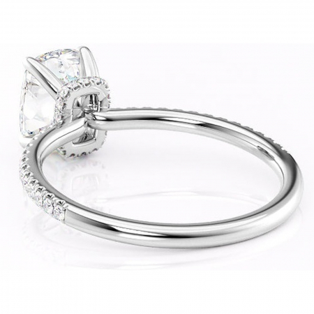 Inel de logodnă Lavinia din aur Alb 14kt cu moissanite tăietură asscher – Montură pavé rafinată pentru profil înalt | Personalizează și configurează gratuit online [3]